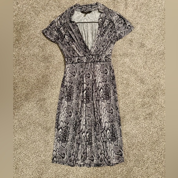 BCBGMAXAZRIA Twist-Front Snakeskin Dress - Picture 2 of 7